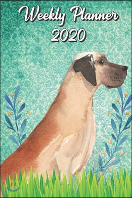 Weekly Planner 2020: Great Dane 2020 Weekly Calendar with Room for Notes. Perfect Gift for Pet and Dog Owners.