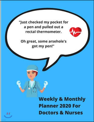 "Just checked my pocket for a pen and pulled out a rectal thermometer. Oh great, some arsehole's got my pen!": Funny Nurse Quote - Weekly & Monthly Pl