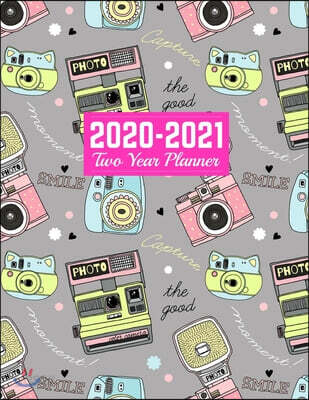 2020-2021 Two Year Planner: Cute 2-Year Monthly and Weekly Planner ...