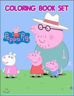 Coloring Book Set Peppa Pig: Coloring Book Set Peppa Pig, Peppa Pig Coloring Book, Peppa Pig Coloring Books For Kids Ages 2-4. 25 Pages - 8.5" x 11