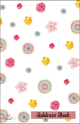 Address Book: Multicolor Floral Medallion Contact Journal, Addresses Phone Numbers Email Notebook