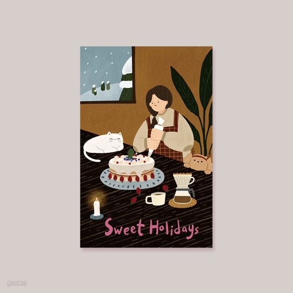 [크리스마스카드]Sweet Holidays 캘리그라피카드