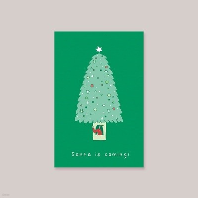 [크리스마스카드] Santa is coming 캘리그라피카...
