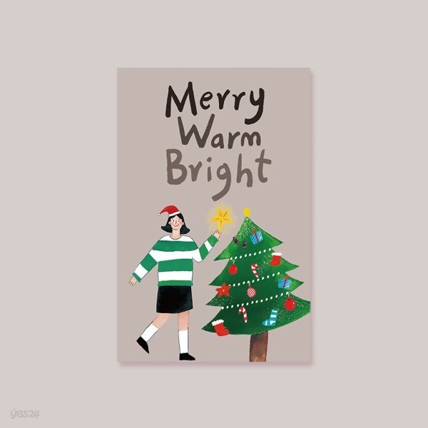 [크리스마스카드] Merry warmbright 캘리그라피카드