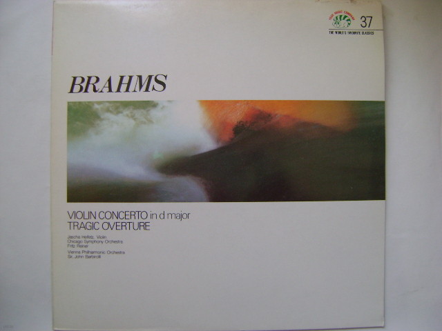 LP(엘피 레코드) 브람스 : 바이올린 협주곡 D장조, 비극적 서곡 - 하이페츠 / 라이너 / 바비롤리