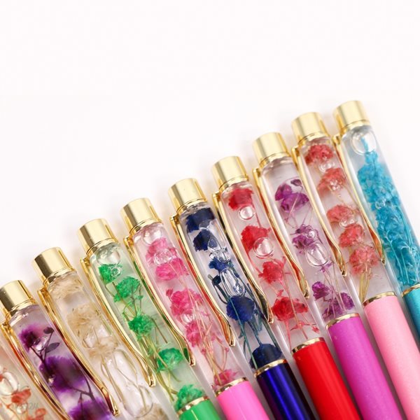 갓샵 꽃 하바리움 볼펜 8color 판촉 하바플라리움 예쁜 디자인 플라워 답례선물 펜