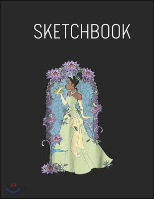 Sketchbook: Disney Princess Aurora Sleeping Beauty Floral Long Sleeve Spring Flowers - Leaves Blank Sketchbook Blank White Pages f
