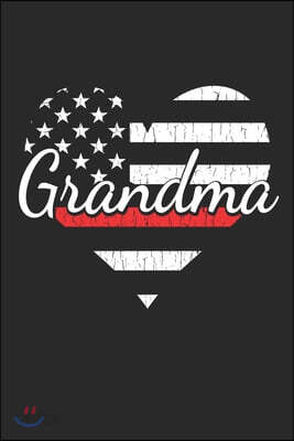 Firefighter Grandma Firefighter Life Heart: Firefighter Grandma Heart Vintage Distressed American Flag The Thin Red Line Family Notebook Novelty Gift