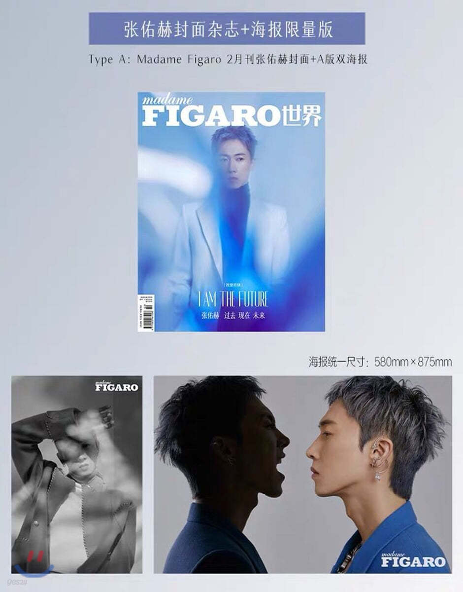 [포스터 A형] Madame Figaro (월간) : 2020년 2월호 (중국어판) : 장우혁 커버