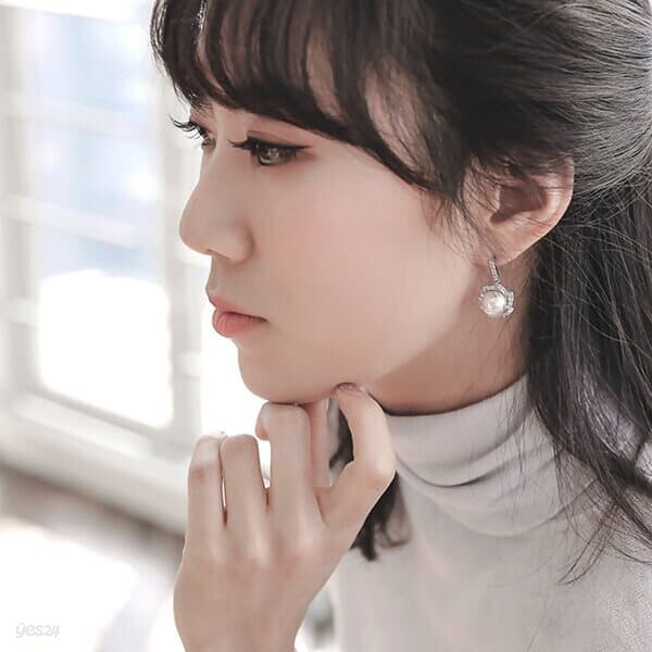 바이데이지 Be0035 오로라여행 장미 핵진주 귀걸이