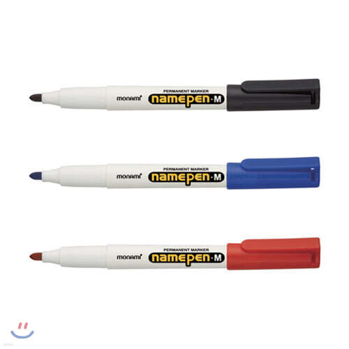 굵은글씨용 네임펜/3자루 (흑)(흑청적)