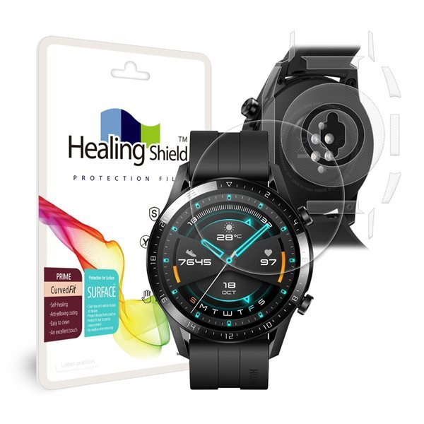 화웨이 워치 GT2 46mm 프라임 고광택 풀커버 액정보호필름 2매 측후면 2매