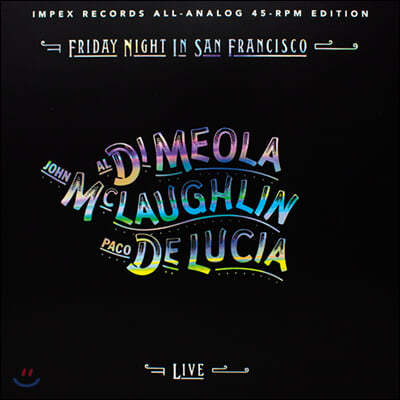 Al Di Meola, John McLaughlin, Paco De Lucia (  ޿ö,  Ʒø,   ġ) - Friday Night In San Francisco [2LP]