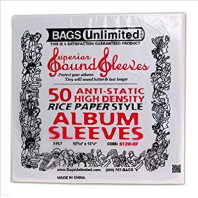 Bags Unlimited - S12W-RP 50 PK "Rice-Paper"Poly Sleeve (LPĿ)