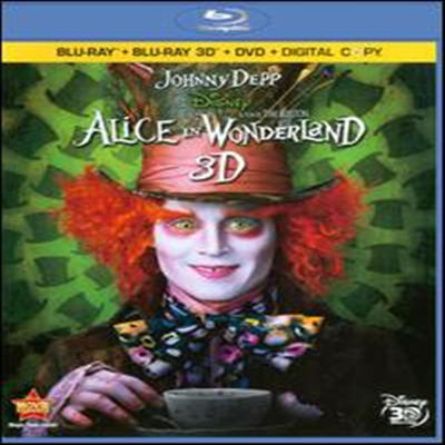 Alice In Wonderland (̻  ٸ 3D) (ѱ۹ڸ)(Four-Disc Combo: Blu-ray 3D+Blu-ray+DVD+Digital Copy) (2010)