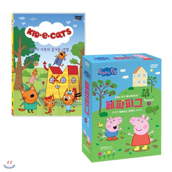 유아영어DVD NEW 페파피그(Peppa Pig) 1집 10종+고양이 가족의 즐거운 생활(Kidecat) 6종 총16세트 영어DVD