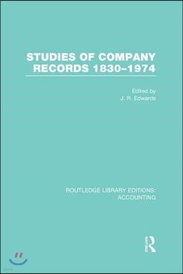 Studies of Company Records (RLE Accounting)