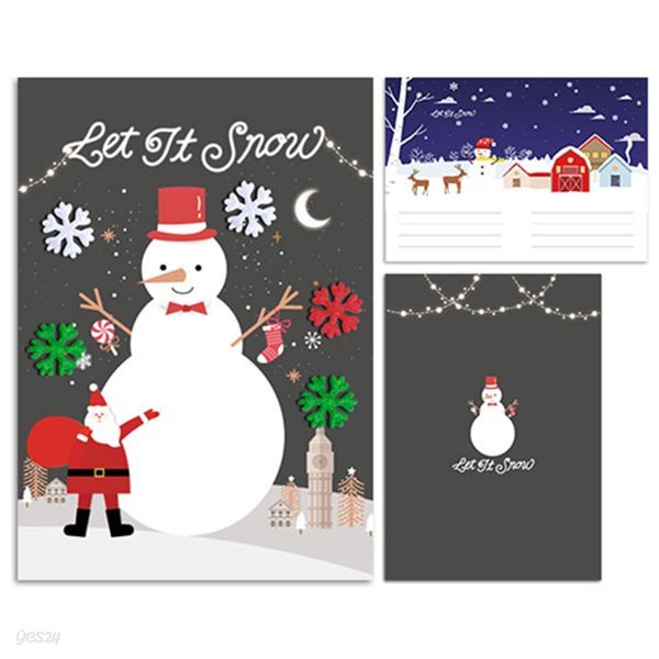 크리스마스 눈사람 부직포 눈꽃 카드 만들기