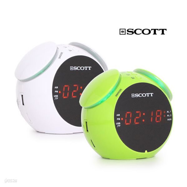 스캇 Sp-260 탁상용 Led 시계 라디오 알람 무드등 타이머 수면모드 - 예스24