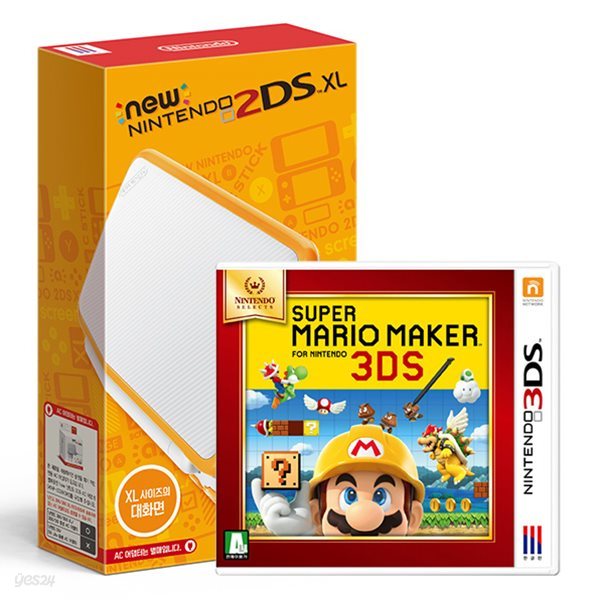 [뉴2DS XL 패키지]New 2DS XL 화이트 본체 + 슈퍼 마리오 메이커 for 닌텐도 3DS(Nintendo Selects)