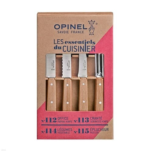 OPINEL 에센셜 주방용 나이프 4종 세트 (Natural...