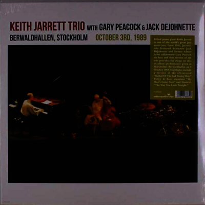 Keith Jarrett,Gary Peacock,Jack Dejohnette — Berwardhallen, Stockholm October 3rd 1989 앨범 커버