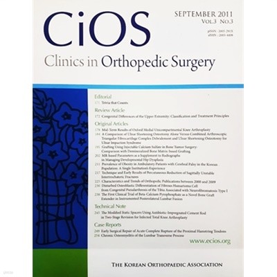 CiOS : Clinics in Orthopedic Surgery SEPTEMBER 2011 VOL.3 NO.3