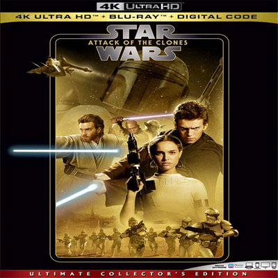 Star Wars: Attack Of The Clones (Ÿ Ǽҵ 2 - Ŭ ) (4K Ultra HD+Blu-ray)(ѱ۹ڸ)