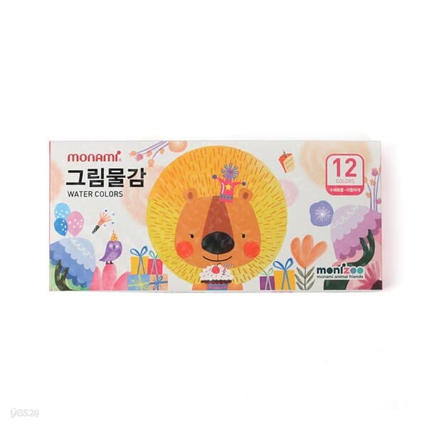 모나미 12색 그림물감(핑크)/ 미술준비물 수채화물감