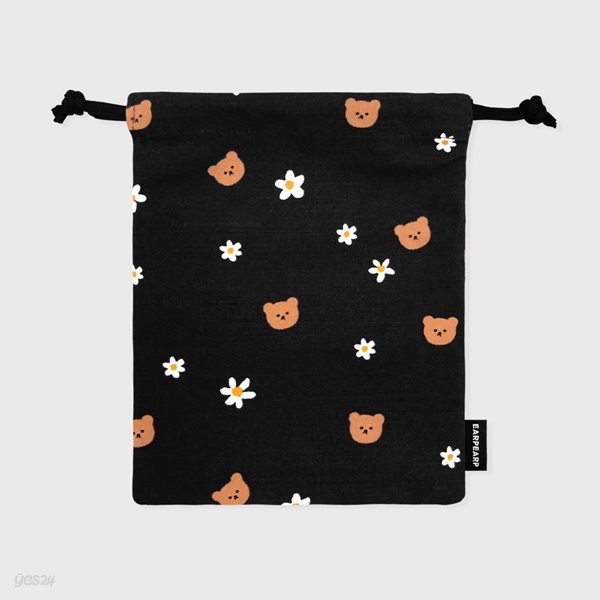 Dot flower bear-black(스트링파우치)