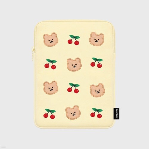 DOT CHERRY BEAR-IVORY(아이패드 파우치)