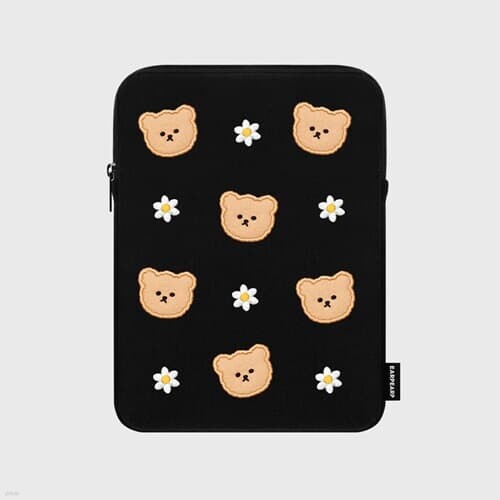 DOT FLOWER BEAR-BLACK(아이패드 파우치)
