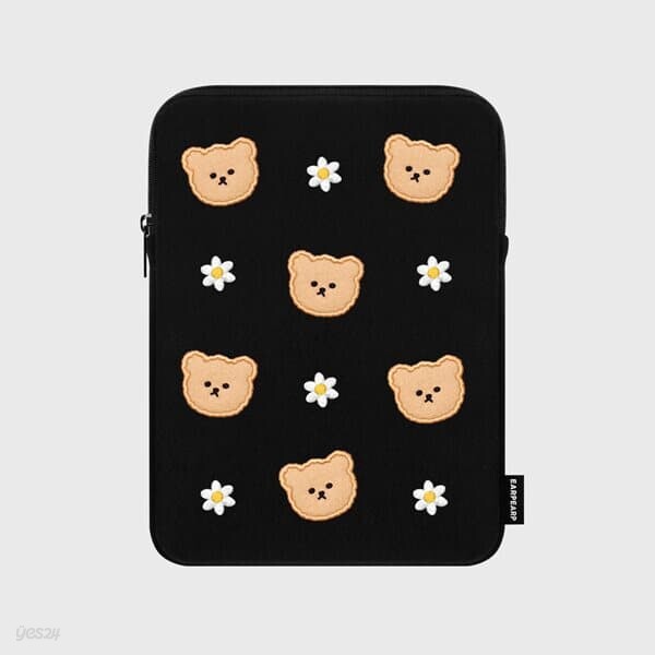 DOT FLOWER BEAR-BLACK(아이패드 파우치)