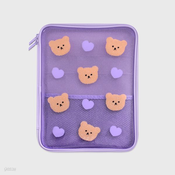 Dot love and bear-purple(PVC 파우치)