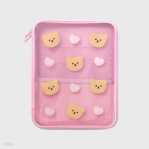 Dot love and bear-pink(PVC 파우치)