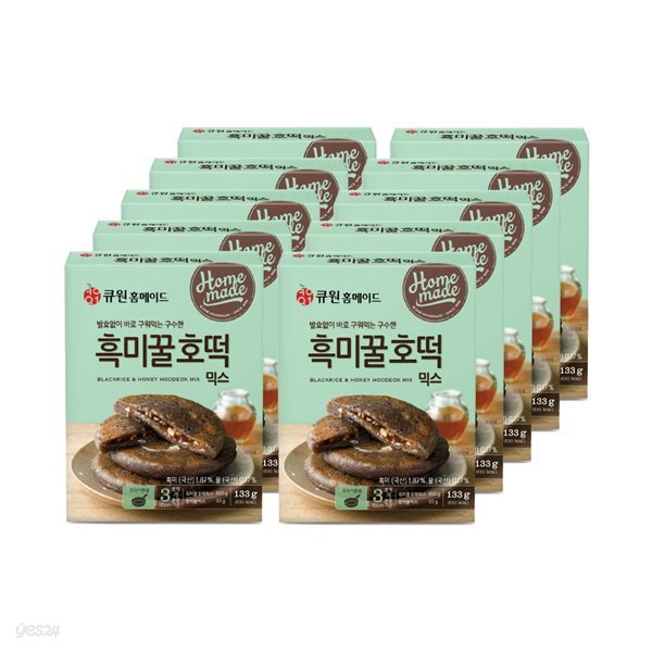 (박스특가/10개입) 큐원 소용량 흑미꿀호떡믹스 133g 10개 (프라이팬용)
