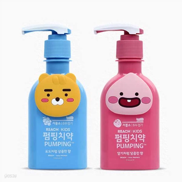 카카오프렌즈 피규어 저불소 어린이 키즈 펌핑치약 라이언 어피치