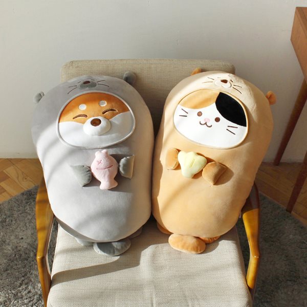 모찌타운 해달 해냥이와 개달이 65cm 모찌 바디필로우인형