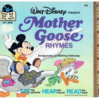 Walt Disney Presents Mother Goose Rhymes Songs Sung By Sterling Holloway 24 Page Read Along book 