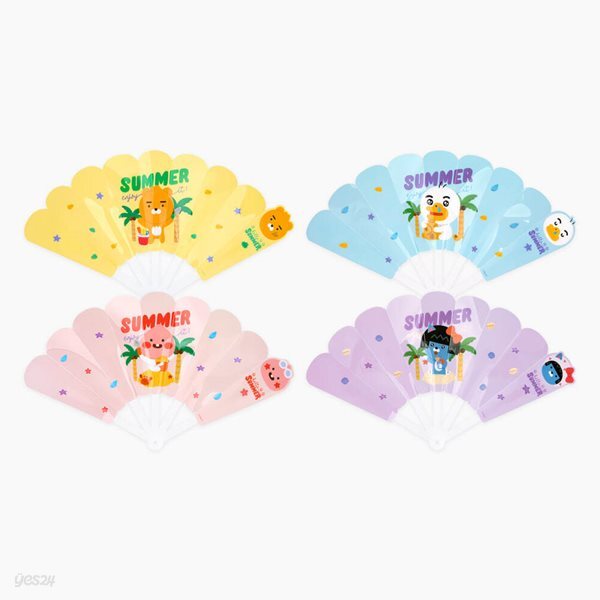 카카오 리틀프렌즈 접이식 휴대용 PP부채