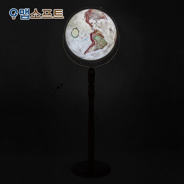[맵소프트] 30cm 플로어 원목 조명 별자리 지구본 6종 택1 / 블루, 키즈, 지형, 엔틱 / 30cm X 1m 10cm (지름 X 높이) / LED 인테리어