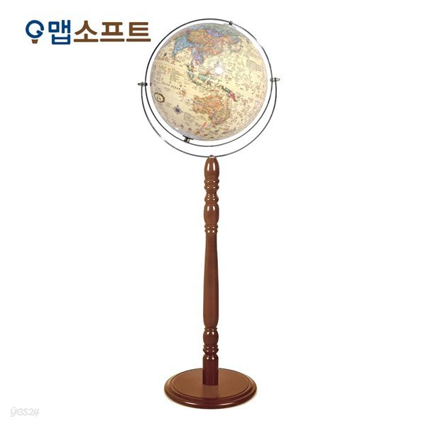 [맵소프트] 30cm 플로어 원목 지구본 5종 택1 / 블루, 키즈, 지형, 엔틱, 골드 / 30cm X 1m 10cm (지름 X 높이)