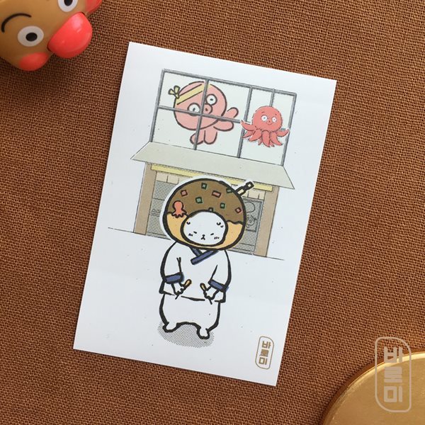 도로보우네코 타코 고양이 사각 스티커