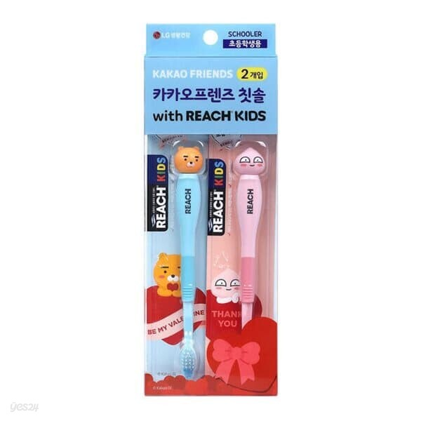 카카오프렌즈 피규어 어린이 칫솔 2개입 세트