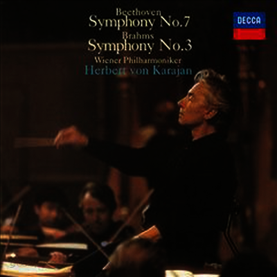 베토벤: 교향곡 7번, 브람스: 교향곡 3번 (Beethoven: Symphony No.7, Brahms: Symphony No.3) (일본반)(CD) - Herbert Von Karajan
