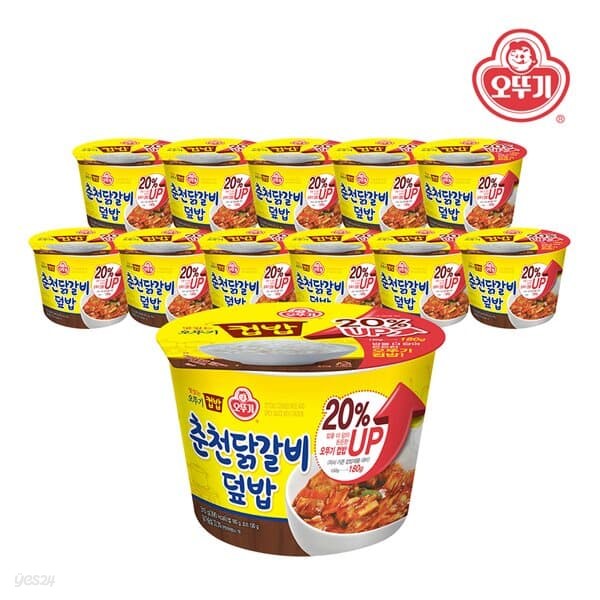 맛있는 오뚜기 컵밥 춘천닭갈비덮밥(증량) 310g x 12개(1박스)