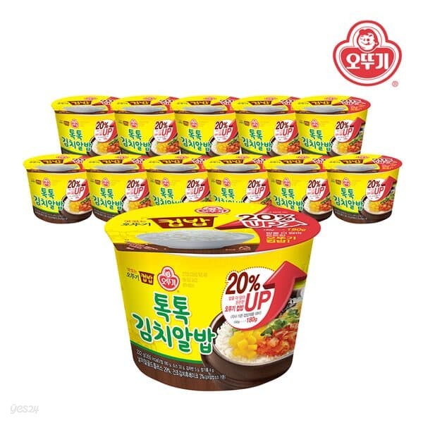 맛있는 오뚜기 컵밥 톡톡김치알밥(증량) 222g x 12개(1박스)