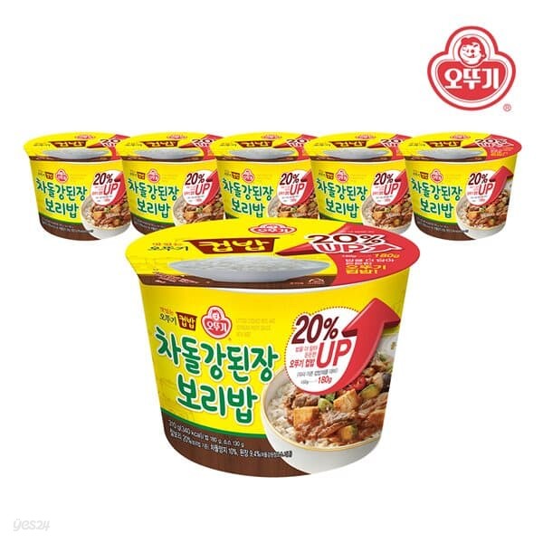 맛있는 오뚜기 컵밥 차돌강된장보리밥(증량) 310g x 6개
