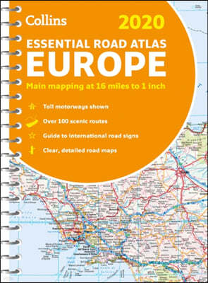 2020 Collins Essential Road Atlas Europe