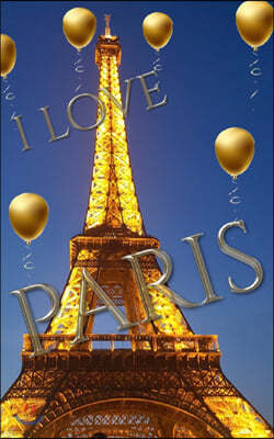 blue sky I love paris eiffel tower gold ballon creative blank journal: blue sky i love paris eiffel tower gold ballon creative blank journal